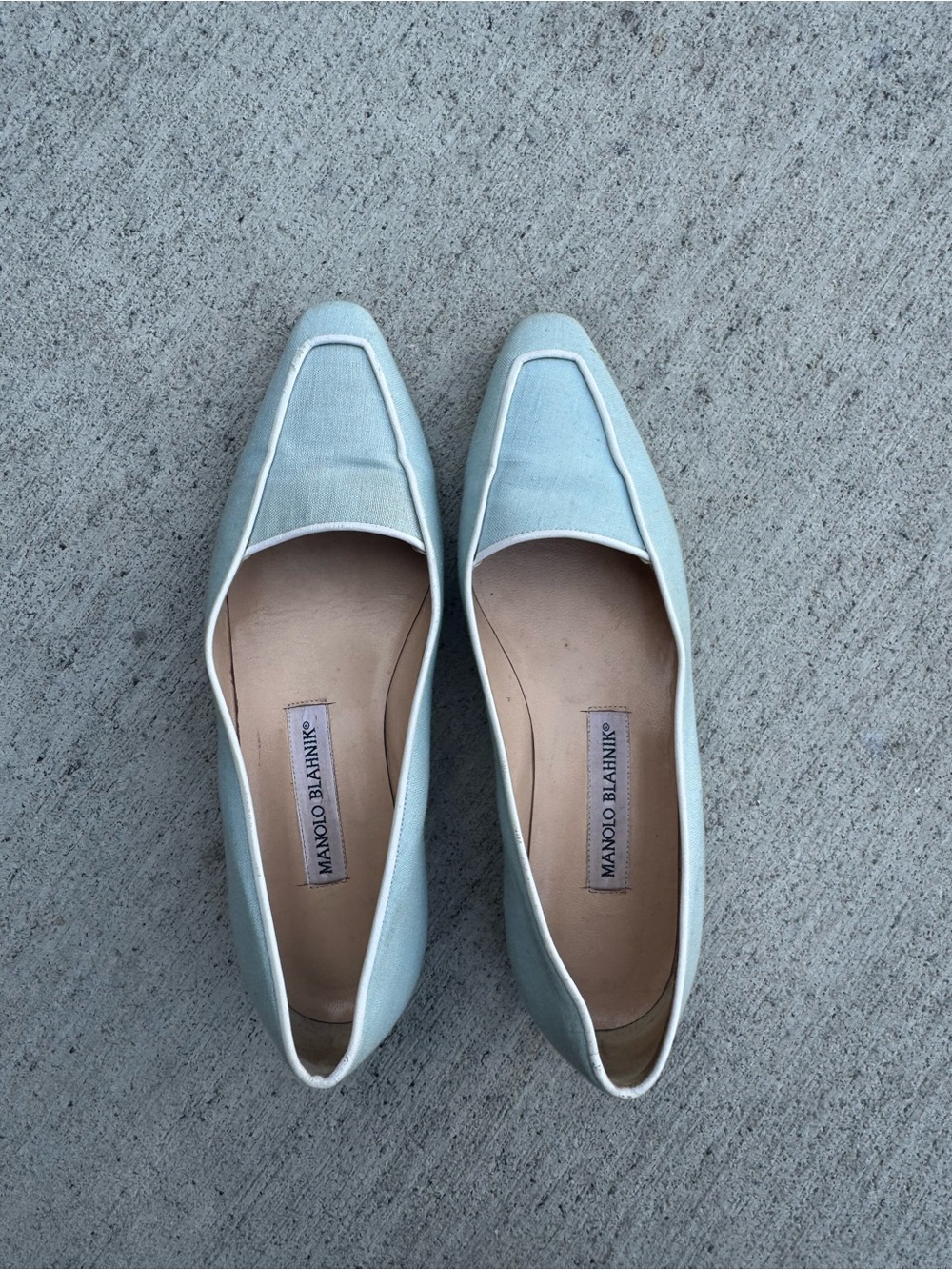 Manolo Blahnik Light Blue Ballet Flats
